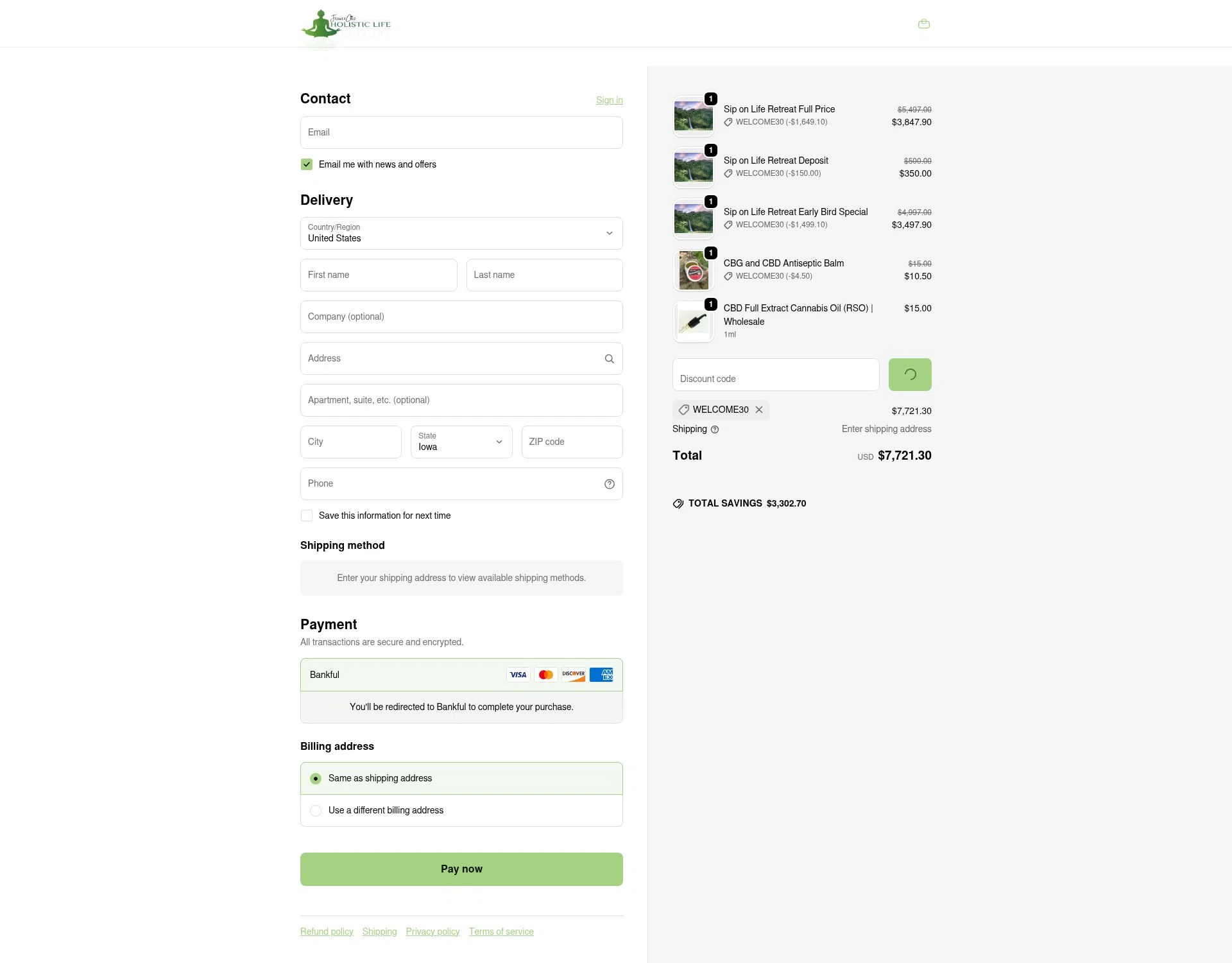 FlowerChild checkout page showing FlowerChild promo code box | Screenshot taken by SimplyCodes community member on Jan 29, 2026