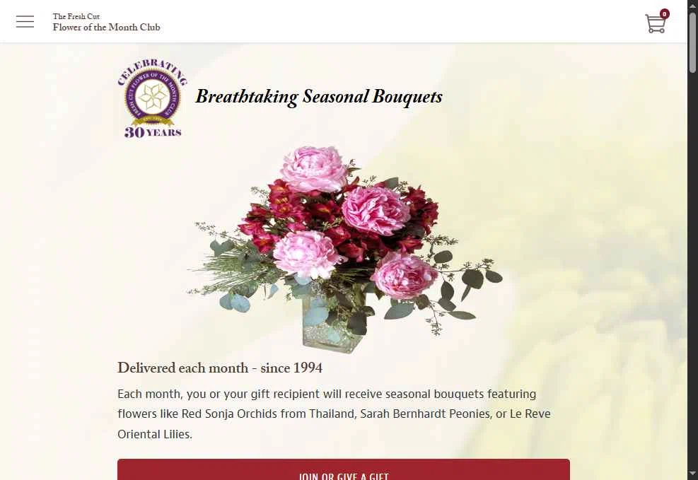 Flower of the Month Club checkout page showing Flower of the Month Club promo code box | Screenshot taken by SimplyCodes community member on Jan 6, 2026