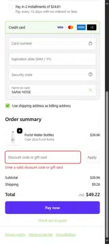 FAREWELLSUMMER30 coupon verification screenshot