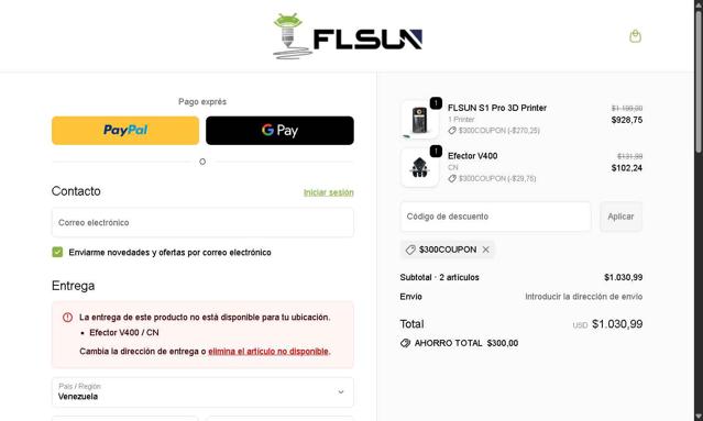 FLSUN checkout page showing FLSUN discount code box | Screenshot taken by SimplyCodes community member on Sep 19, 2025