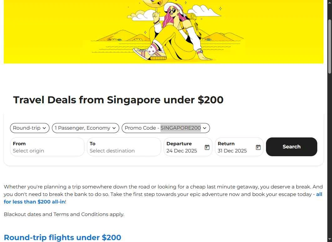 Scoot checkout page showing Scoot promo code box | Screenshot taken by SimplyCodes community member on Dec 17, 2025