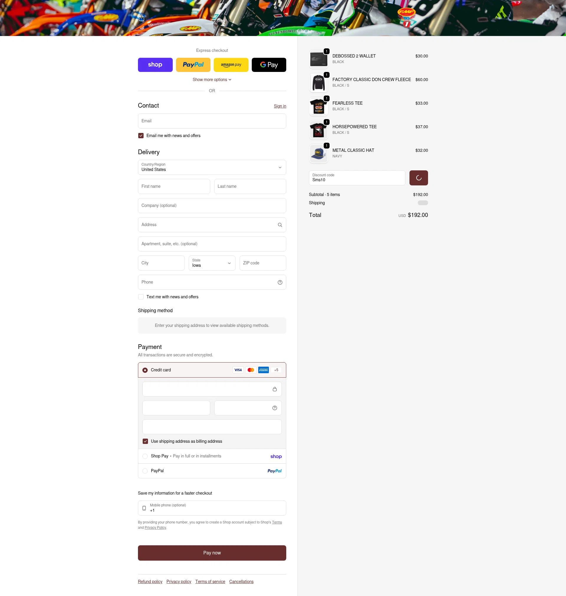 FMF checkout page showing FMF discount code box | Screenshot taken by SimplyCodes community member on Feb 6, 2026