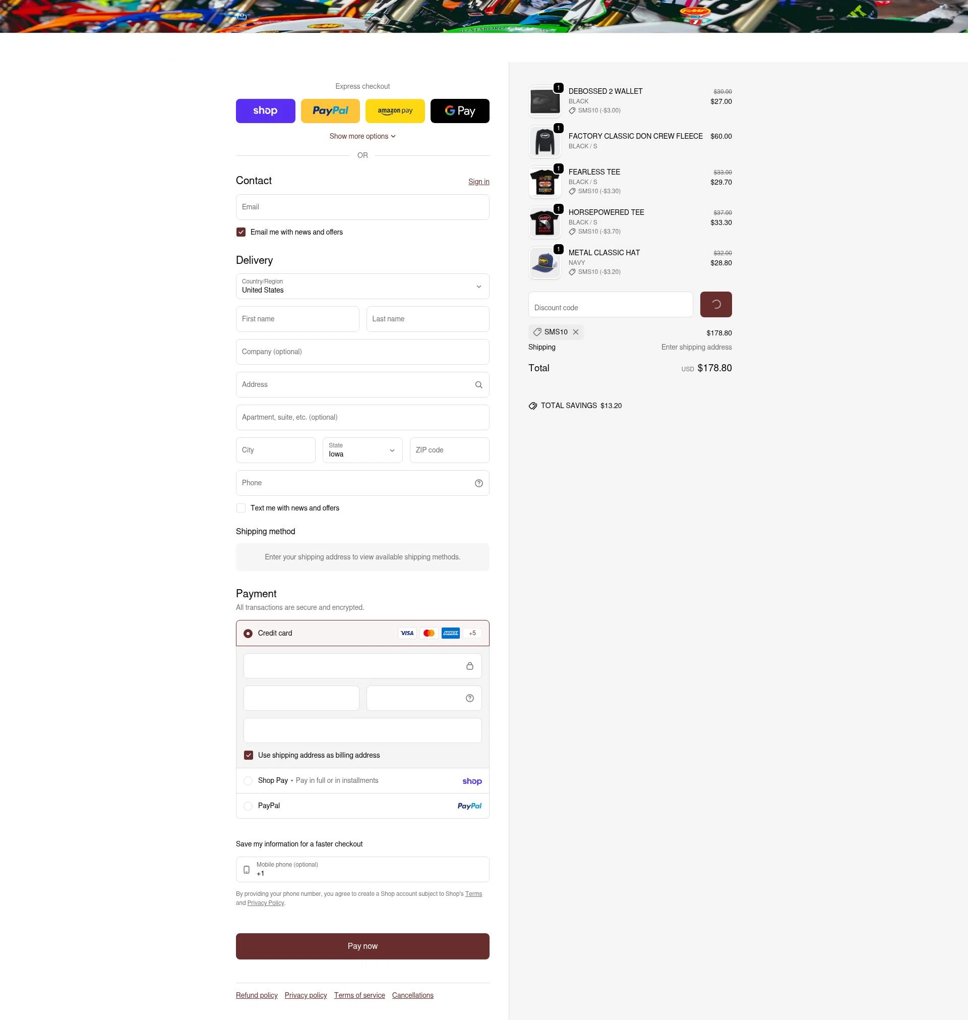 FMF checkout page showing FMF discount code box | Screenshot taken by SimplyCodes community member on Feb 10, 2026