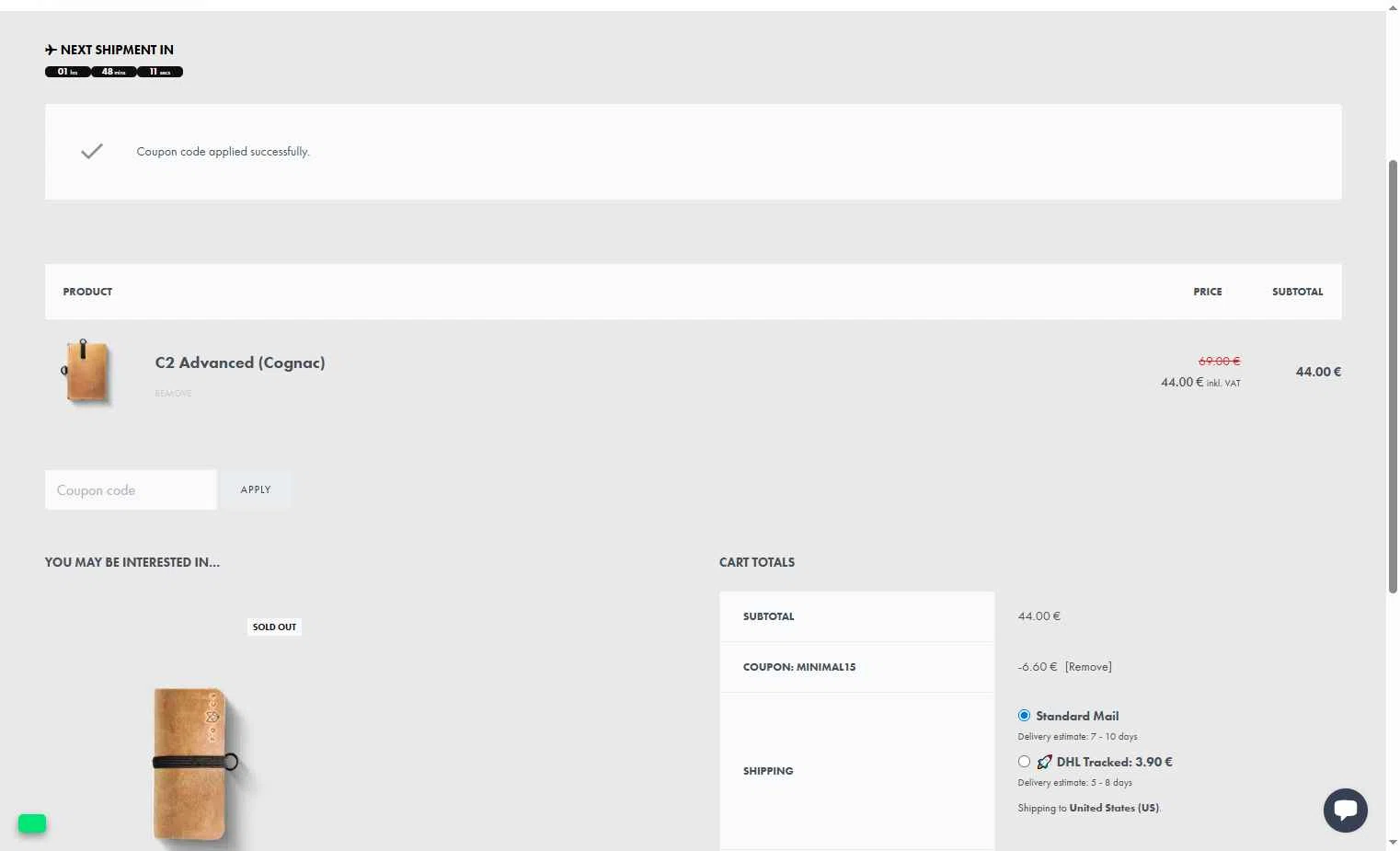 FOCX Wallet checkout page showing FOCX Wallet promo code box | Screenshot taken by SimplyCodes community member on Nov 13, 2025