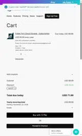 FolderFort coupon verification screenshot