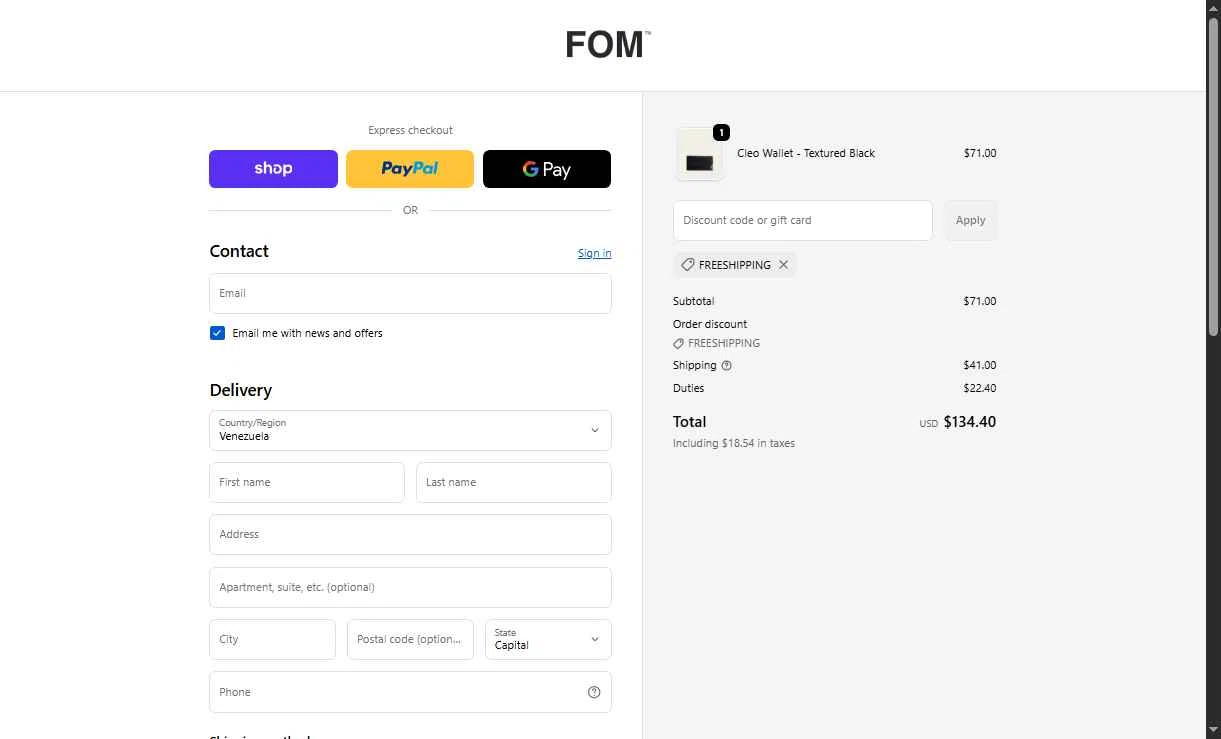 Freedom Of Movement checkout page showing Freedom Of Movement discount code box | Screenshot taken by SimplyCodes community member on Dec 15, 2025