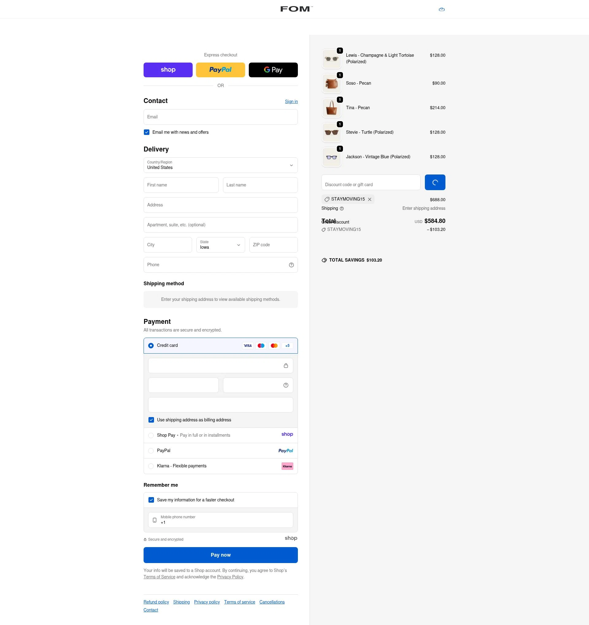 Freedom Of Movement checkout page showing Freedom Of Movement discount code box | Screenshot taken by SimplyCodes community member on Dec 20, 2025