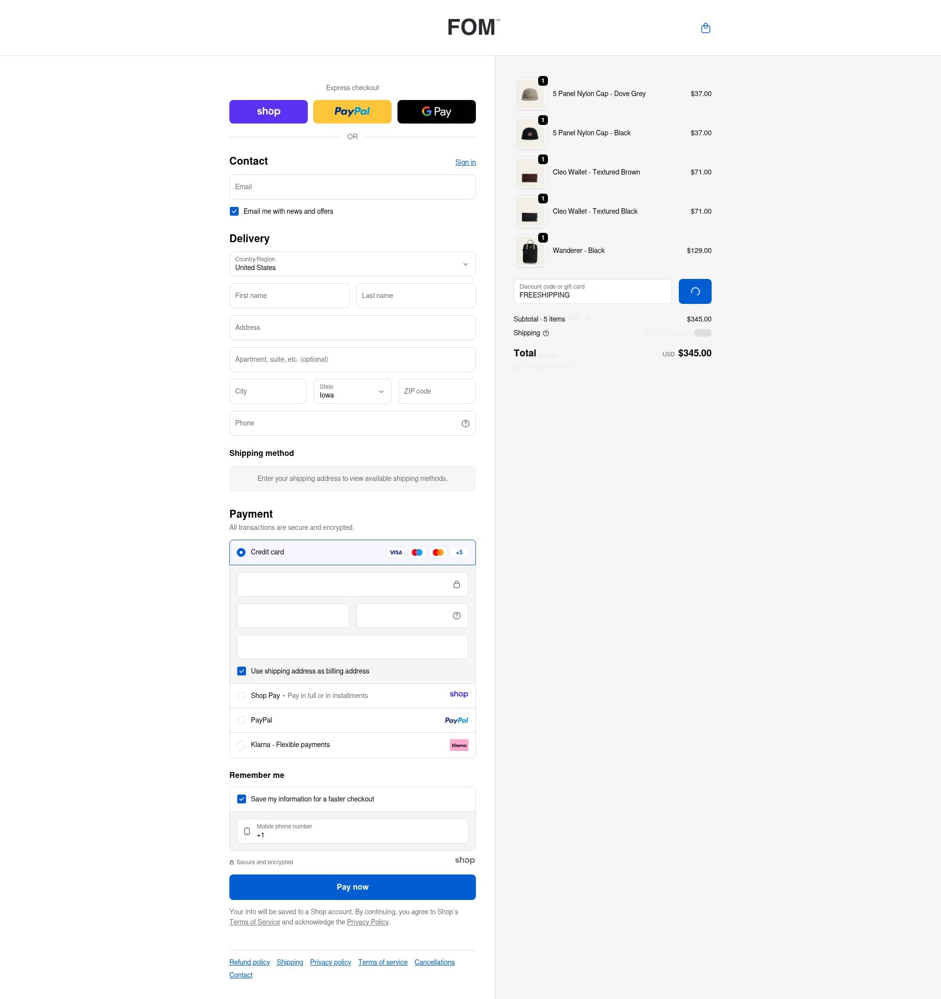 Freedom Of Movement checkout page showing Freedom Of Movement discount code box | Screenshot taken by SimplyCodes community member on Dec 30, 2025