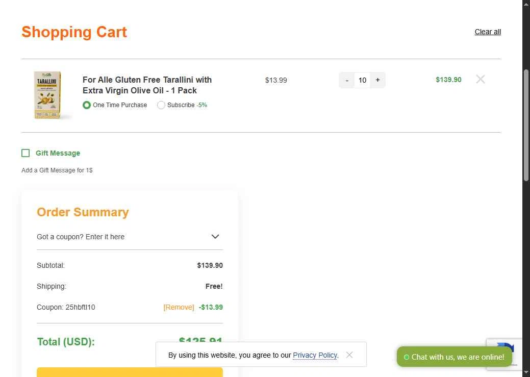 Food To Live checkout page showing Food To Live discount code box | Screenshot taken by SimplyCodes community member on Jan 9, 2026