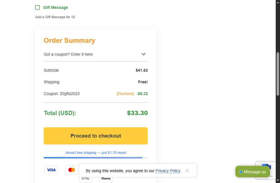 Food To Live checkout page showing Food To Live discount code box | Screenshot taken by SimplyCodes community member on Dec 23, 2025