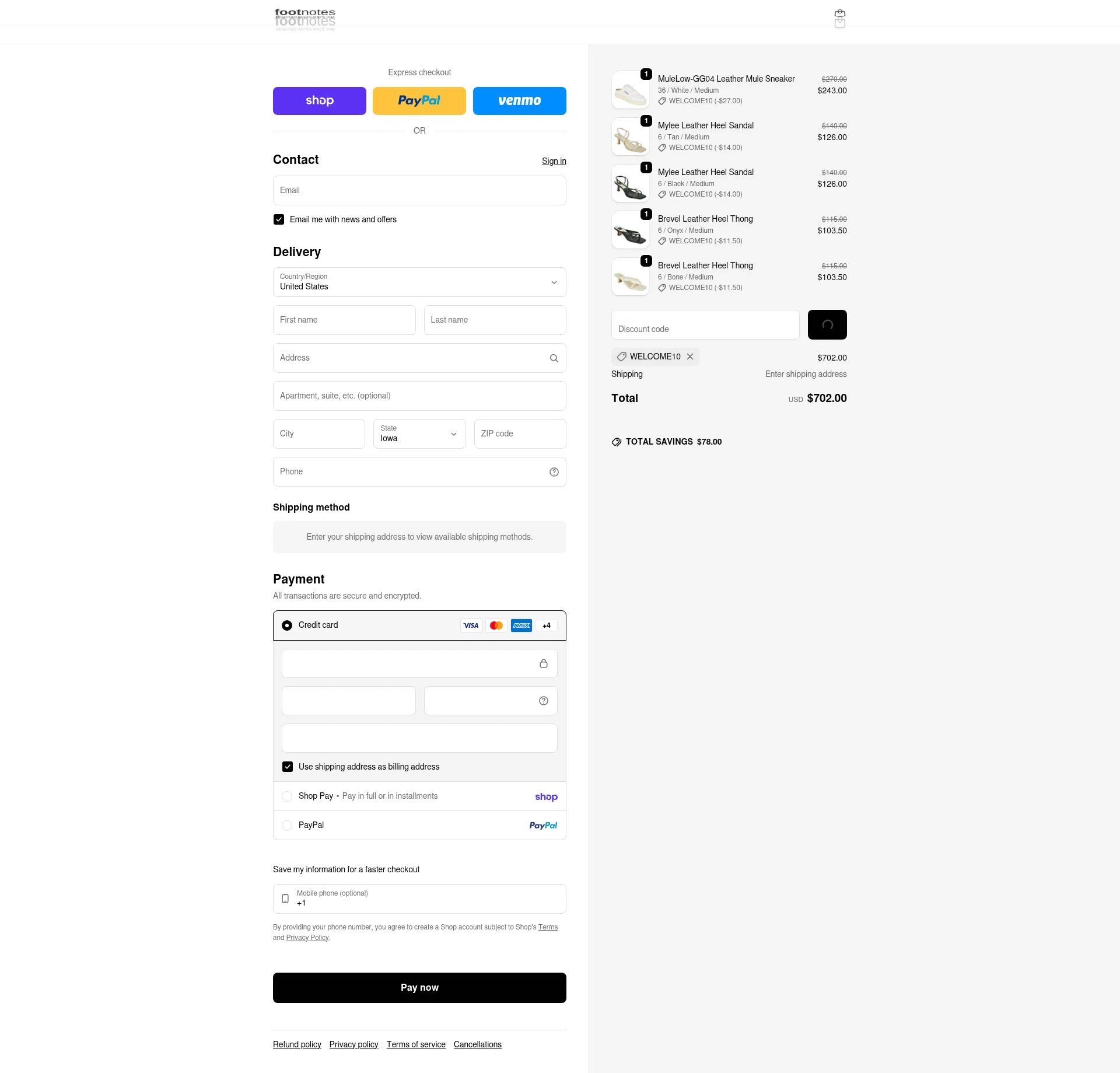 Footnotes checkout page showing Footnotes promo code box | Screenshot taken by SimplyCodes community member on Feb 16, 2026