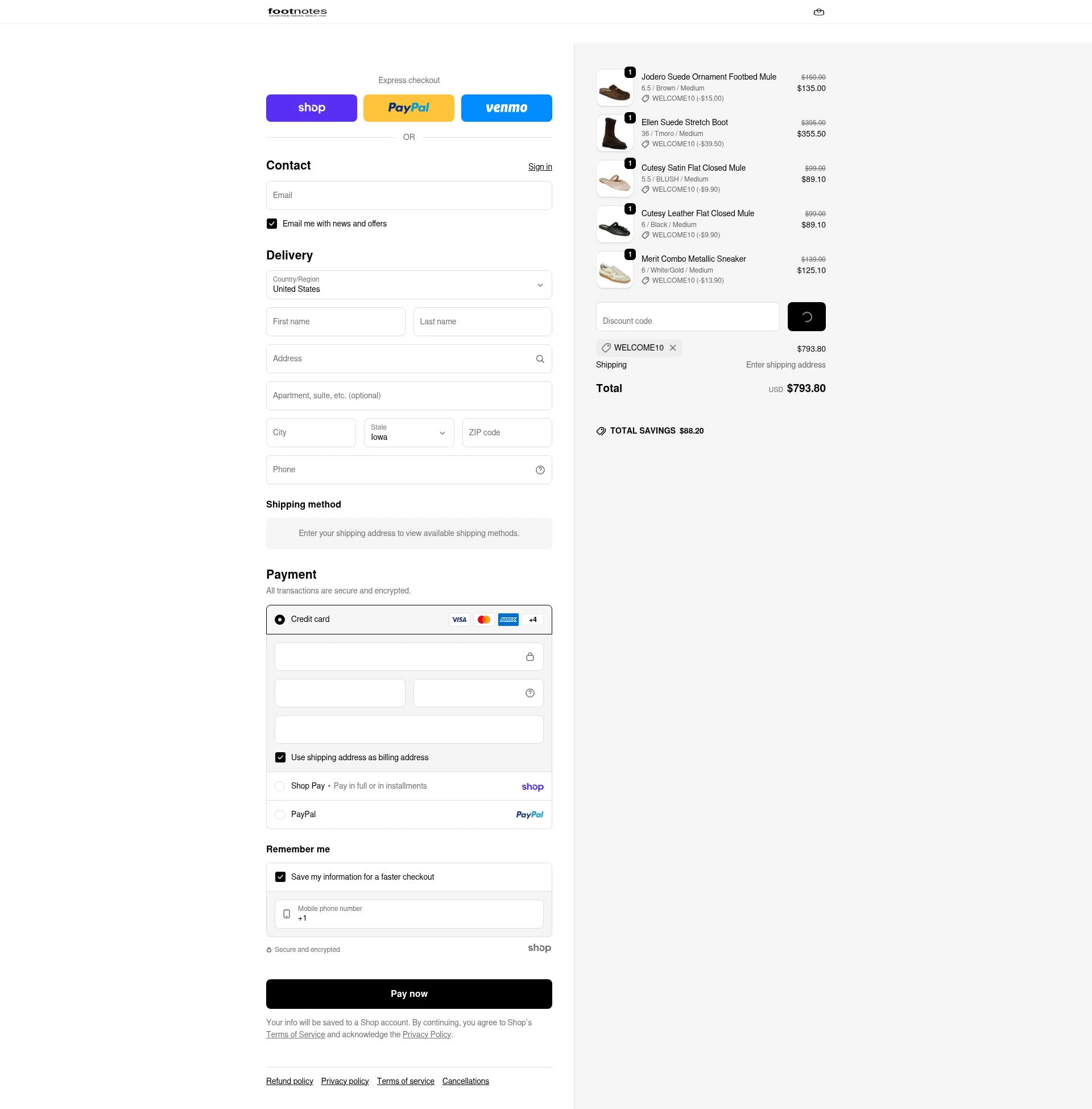Footnotes checkout page showing Footnotes promo code box | Screenshot taken by SimplyCodes community member on Jan 29, 2026