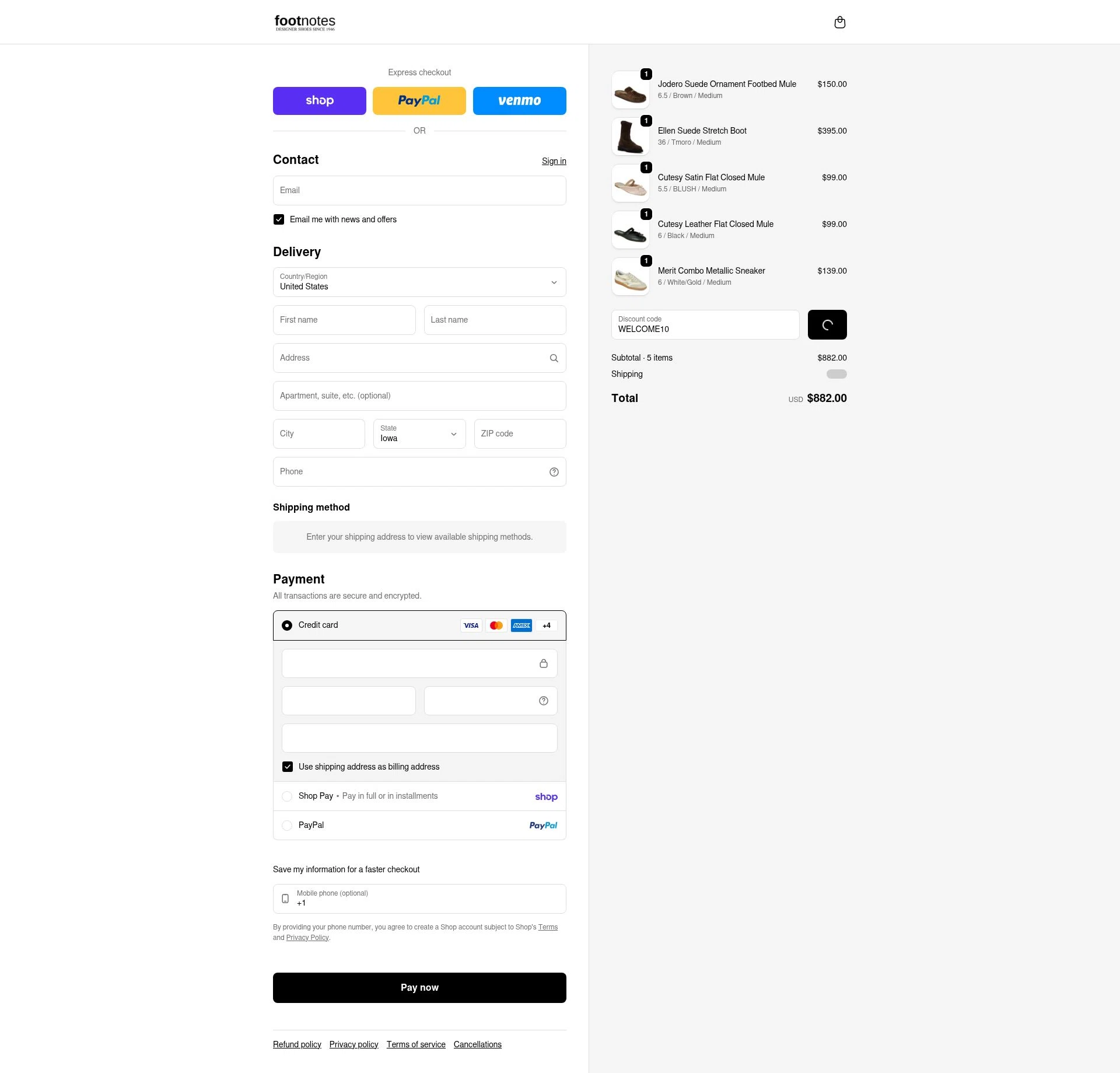 Footnotes checkout page showing Footnotes promo code box | Screenshot taken by SimplyCodes community member on Feb 3, 2026