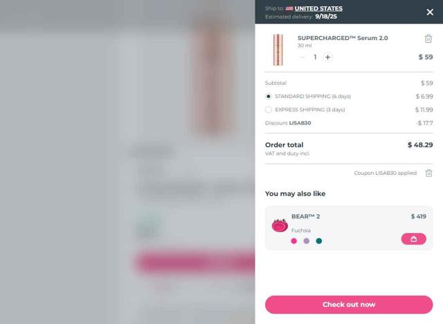 Foreo checkout page showing Foreo coupon code box | Screenshot taken by SimplyCodes community member on Sep 13, 2025