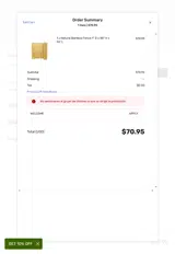 WELCOME coupon verification screenshot