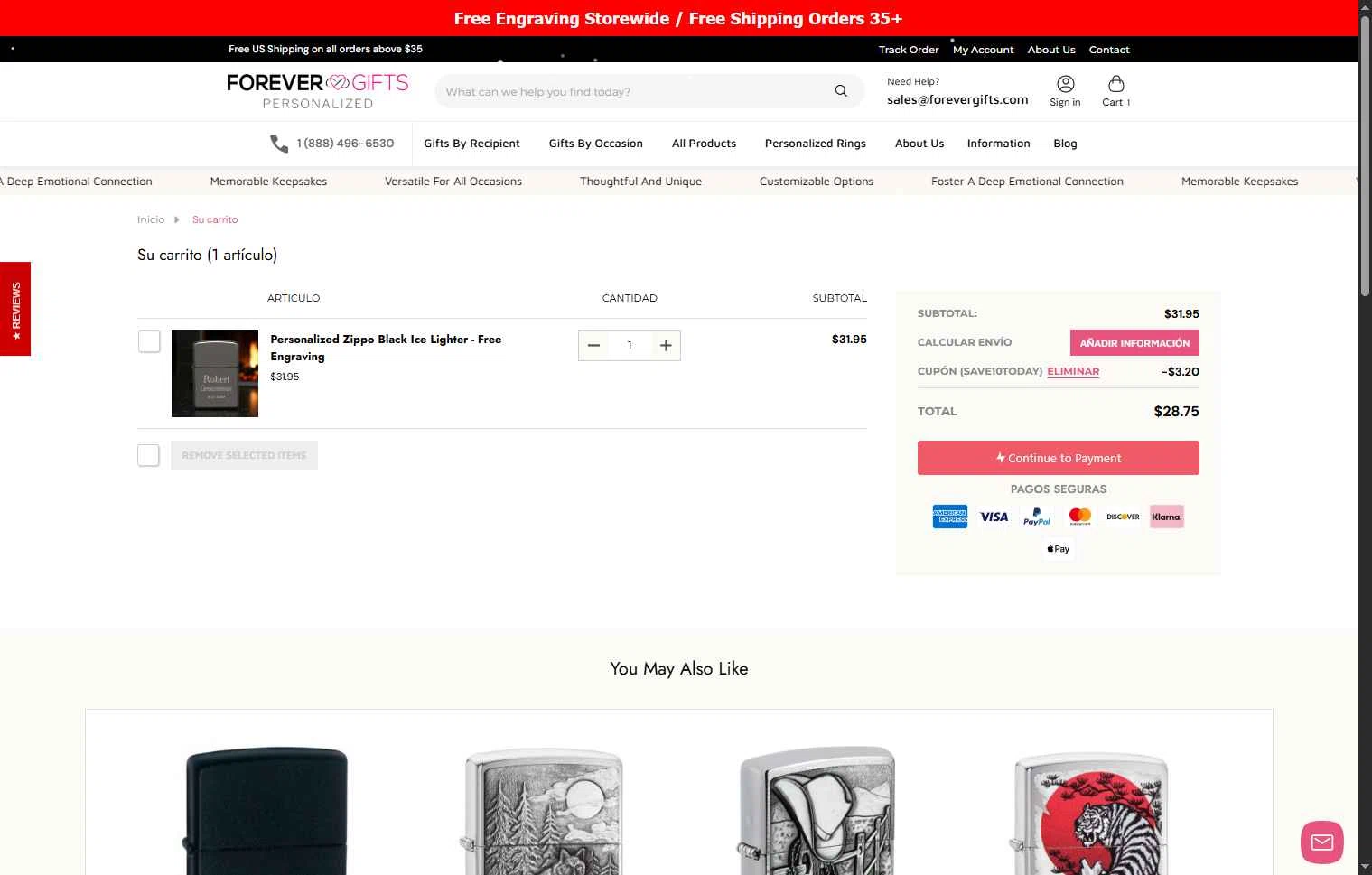 Forevergifts.com checkout page showing Forevergifts.com coupon code box | Screenshot taken by SimplyCodes community member on Dec 30, 2025