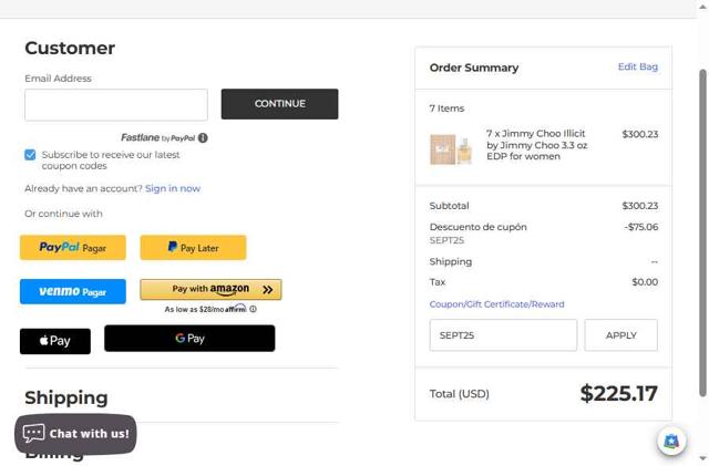 ForeverLux checkout page showing ForeverLux coupon code box | Screenshot taken by SimplyCodes community member on Sep 12, 2025