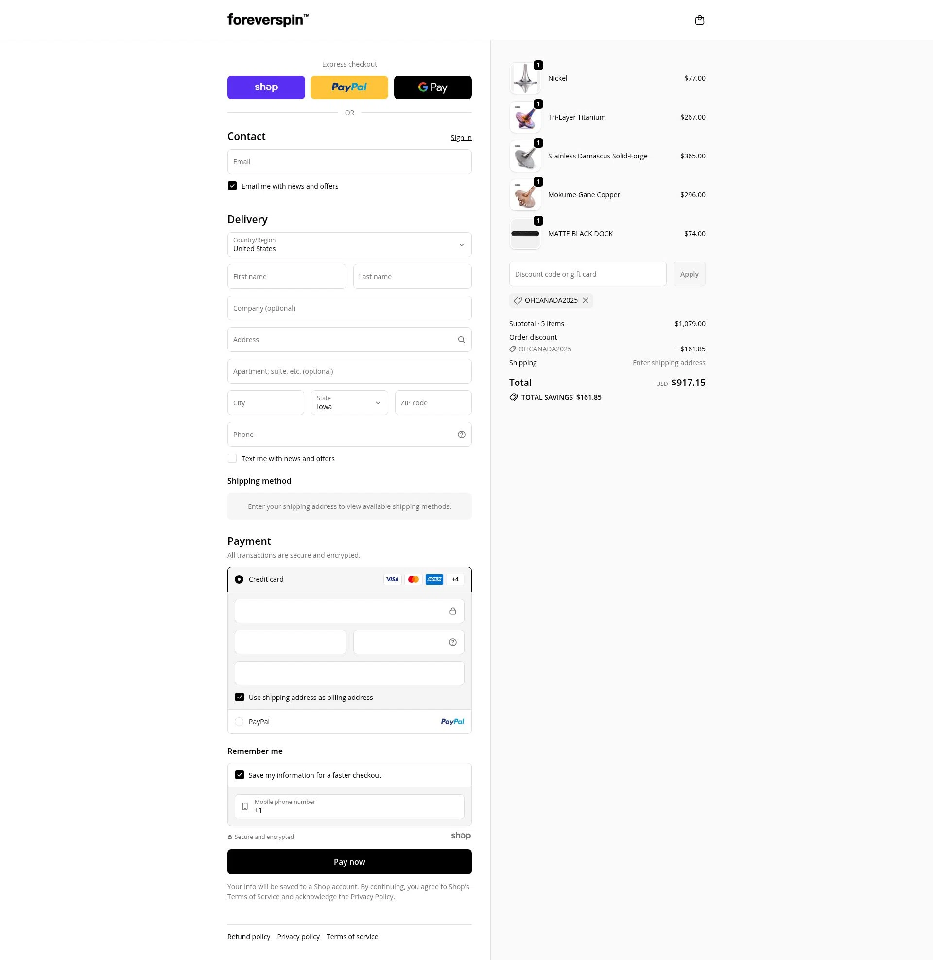 ForeverSpin checkout page showing ForeverSpin discount code box | Screenshot taken by SimplyCodes community member on Dec 15, 2025