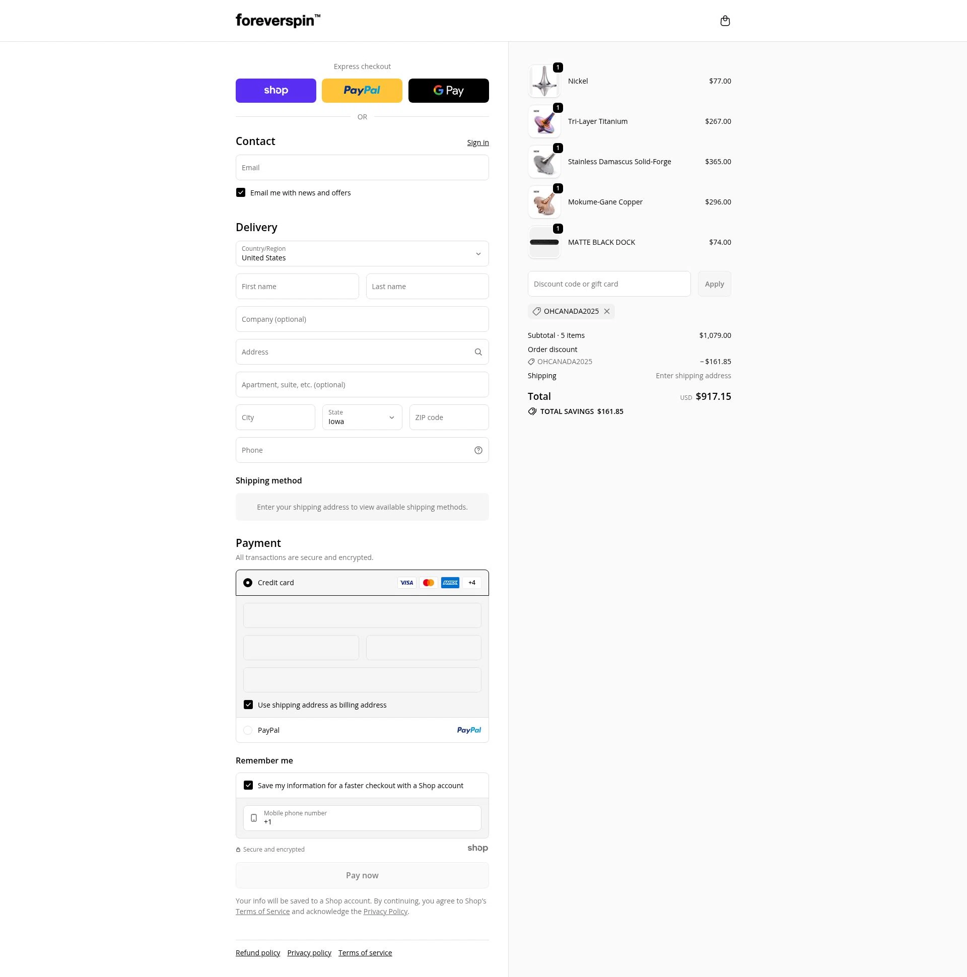 ForeverSpin checkout page showing ForeverSpin discount code box | Screenshot taken by SimplyCodes community member on Dec 9, 2025