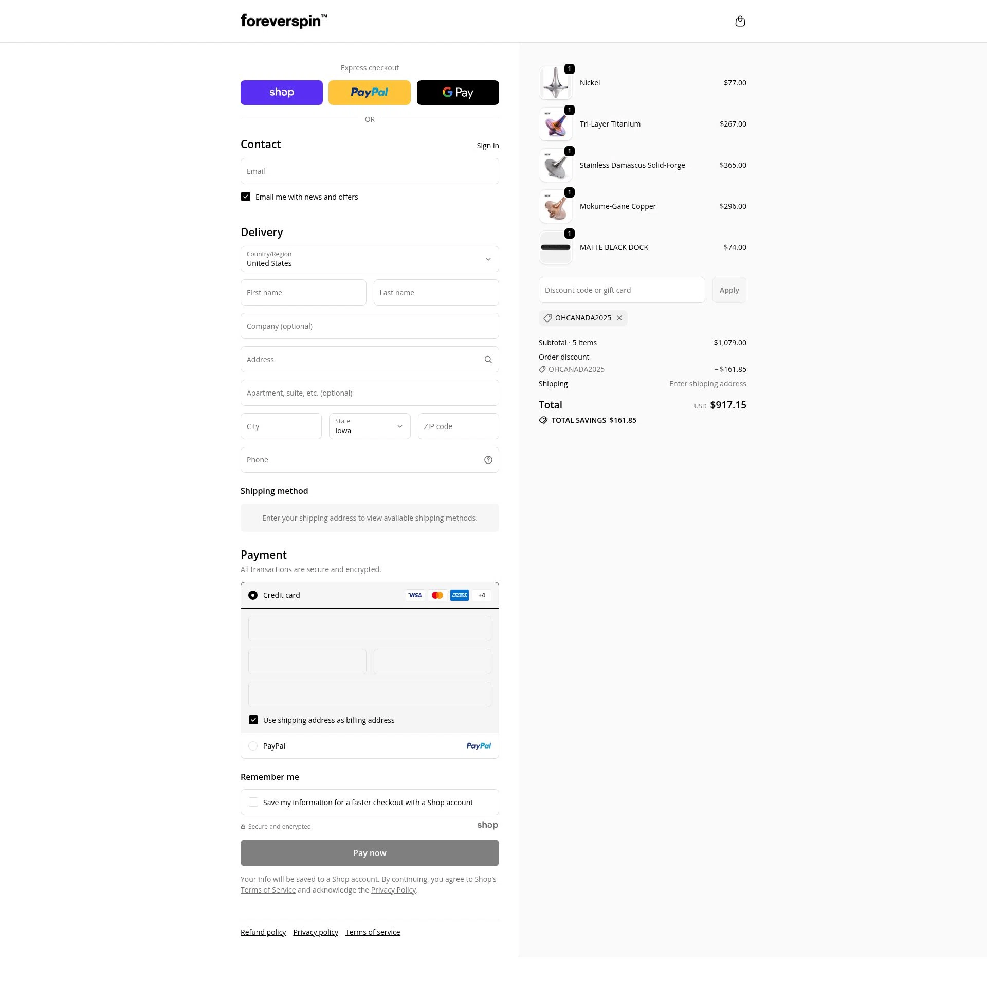 ForeverSpin checkout page showing ForeverSpin discount code box | Screenshot taken by SimplyCodes community member on Nov 13, 2025
