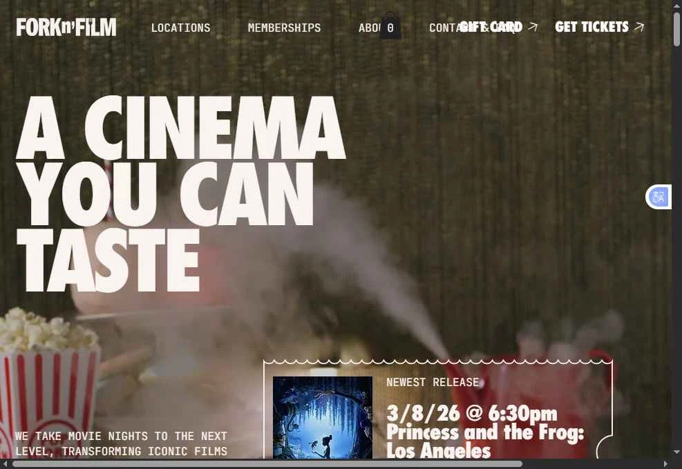 Fork n Film checkout page showing Fork n Film coupon code box | Screenshot taken by SimplyCodes community member on Dec 27, 2025