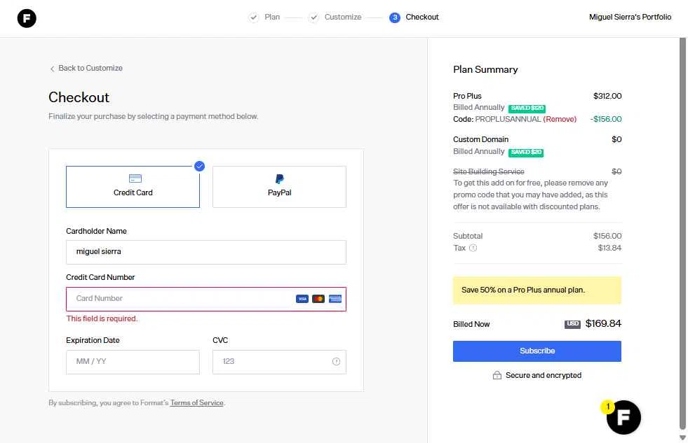 Format checkout page showing Format discount code box | Screenshot taken by SimplyCodes community member on Oct 30, 2025