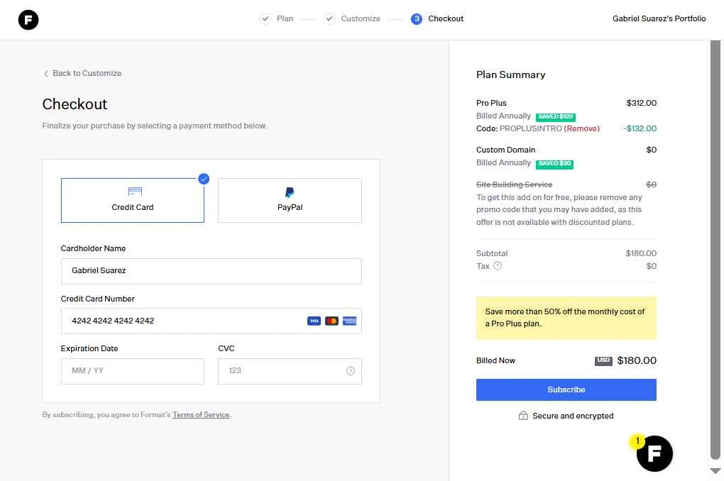 Format checkout page showing Format discount code box | Screenshot taken by SimplyCodes community member on Feb 7, 2026