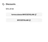 Forme coupon verification screenshot