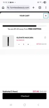 Formless Beauty coupon verification screenshot