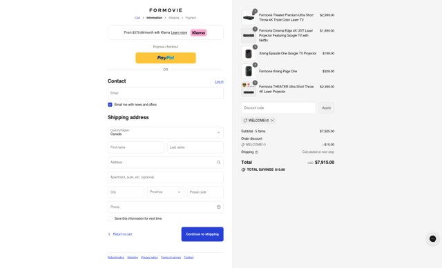 Formovie checkout page showing Formovie discount code box | Screenshot taken by SimplyCodes community member on Aug 9, 2025