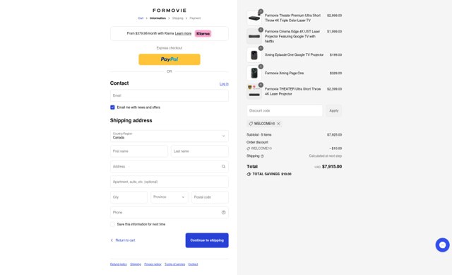 Formovie checkout page showing Formovie discount code box | Screenshot taken by SimplyCodes community member on Aug 1, 2025