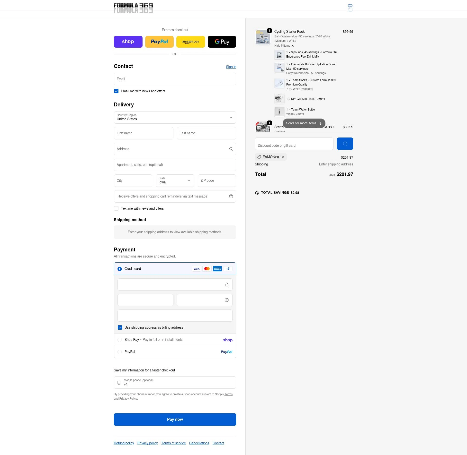 Formula369 checkout page showing Formula369 promo code box | Screenshot taken by SimplyCodes community member on Jan 31, 2026