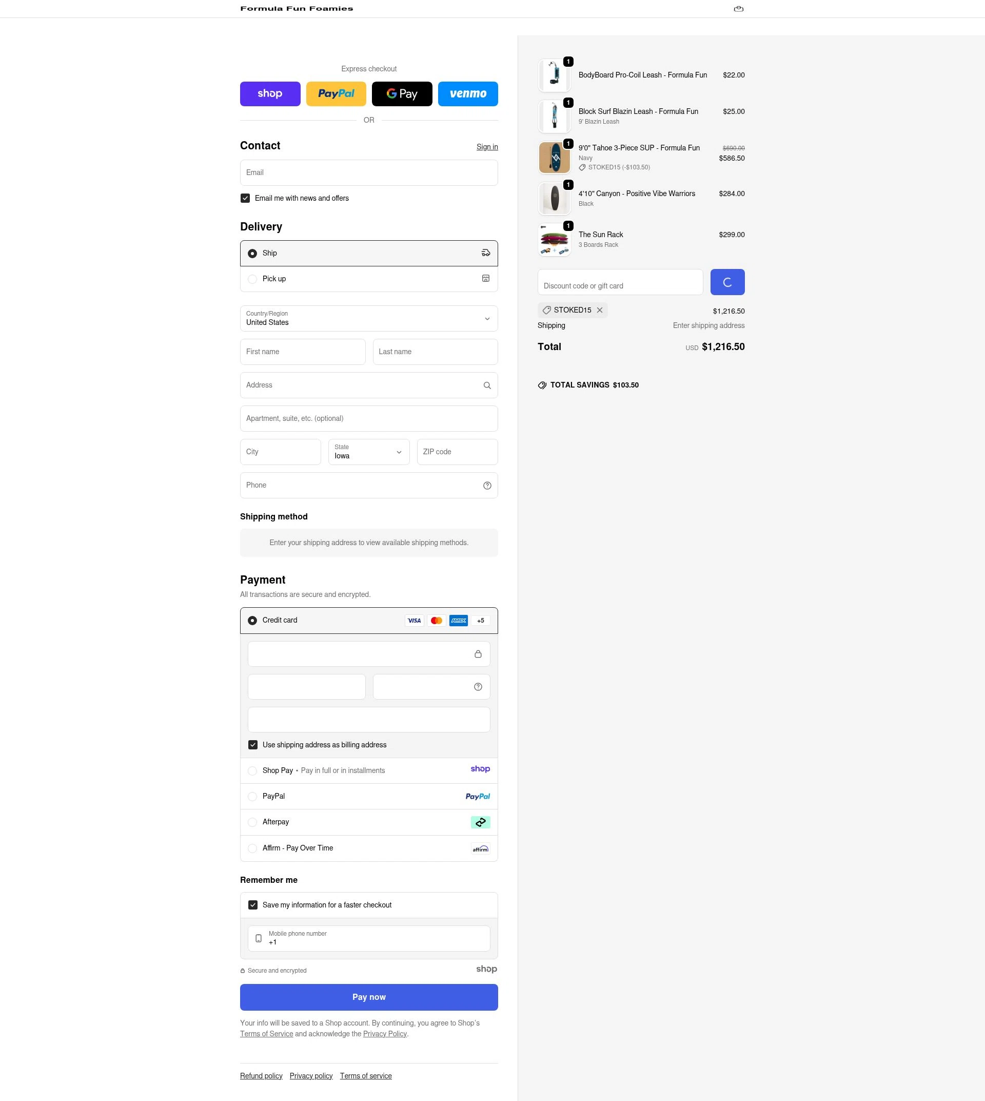 Formula Fun checkout page showing Formula Fun discount code box | Screenshot taken by SimplyCodes community member on Jan 1, 2026
