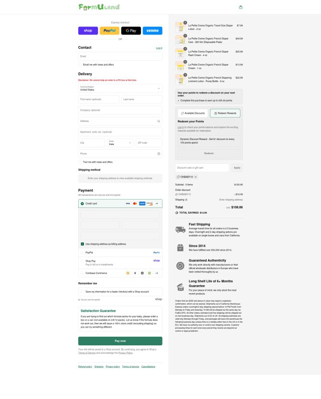 Formuland checkout page showing Formuland discount code box | Screenshot taken by SimplyCodes community member on Sep 6, 2025
