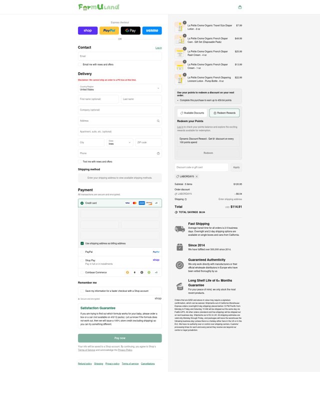 Formuland checkout page showing Formuland discount code box | Screenshot taken by SimplyCodes community member on Sep 2, 2025