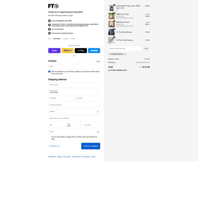 For Them checkout page showing For Them discount code box | Screenshot taken by SimplyCodes community member on Sep 2, 2025