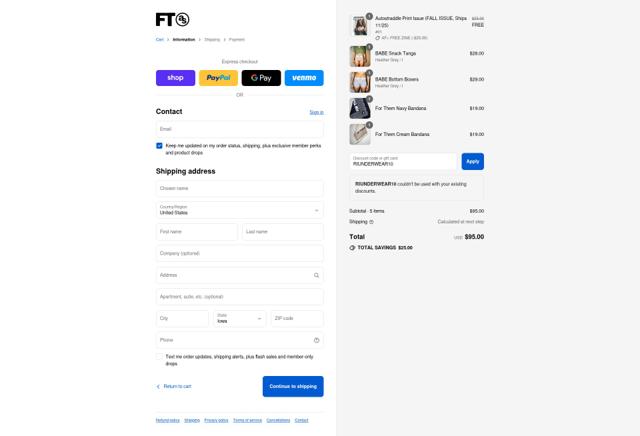 For Them checkout page showing For Them discount code box | Screenshot taken by SimplyCodes community member on Sep 10, 2025