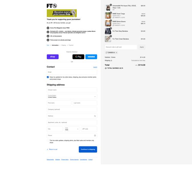 For Them checkout page showing For Them discount code box | Screenshot taken by SimplyCodes community member on Aug 28, 2025