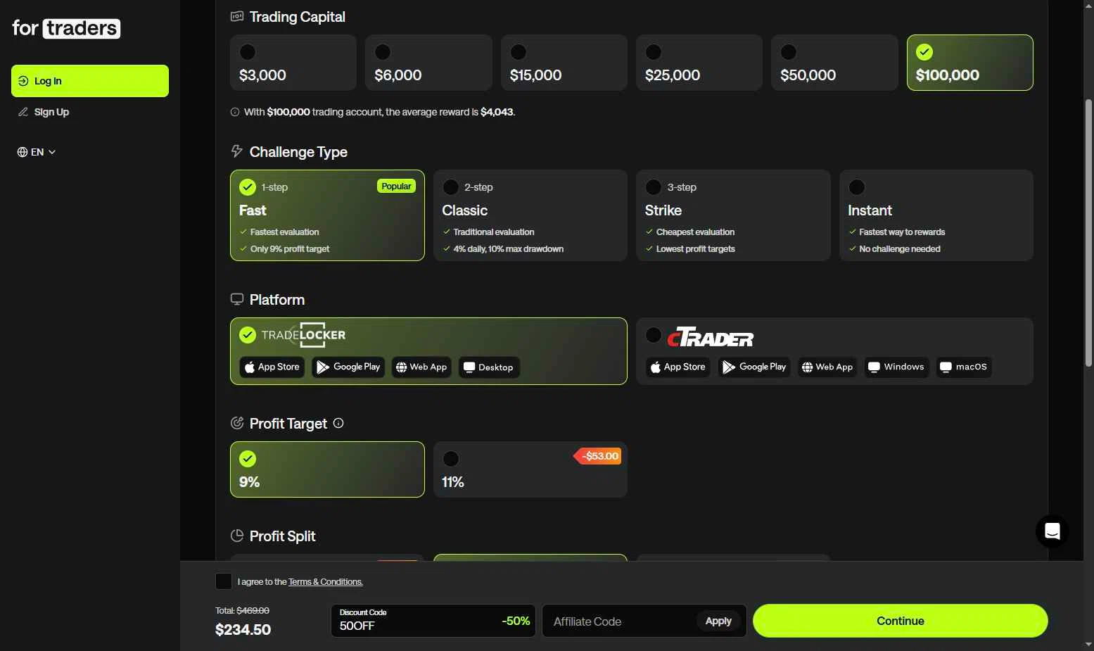 For Traders checkout page showing For Traders discount code box | Screenshot taken by SimplyCodes community member on Feb 12, 2026