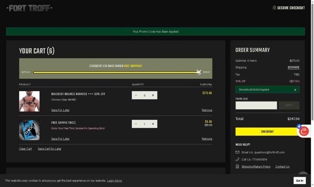Fort Troff checkout page showing Fort Troff promo code box | Screenshot taken by SimplyCodes community member on Jul 3, 2025