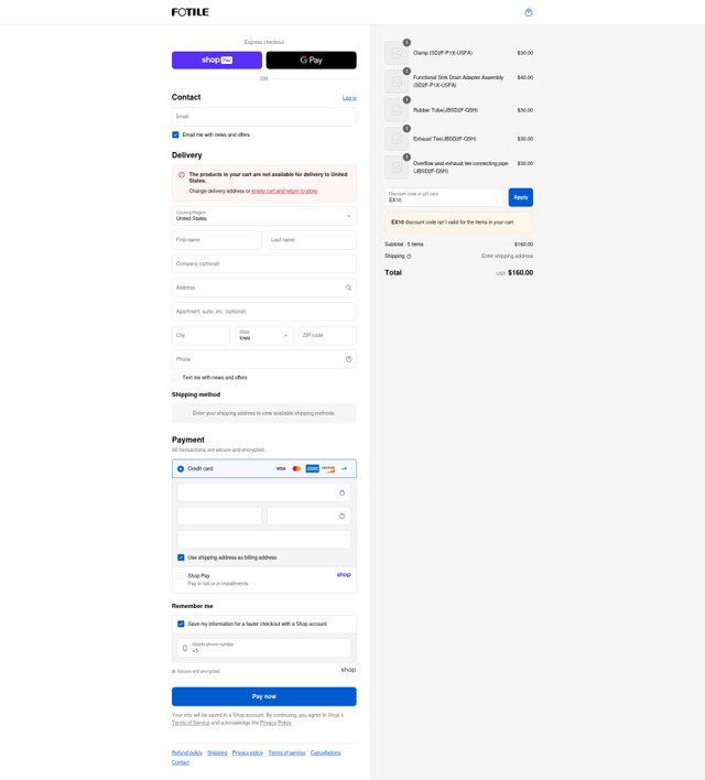 FOTILE checkout page showing FOTILE discount code box | Screenshot taken by SimplyCodes community member on Aug 24, 2025