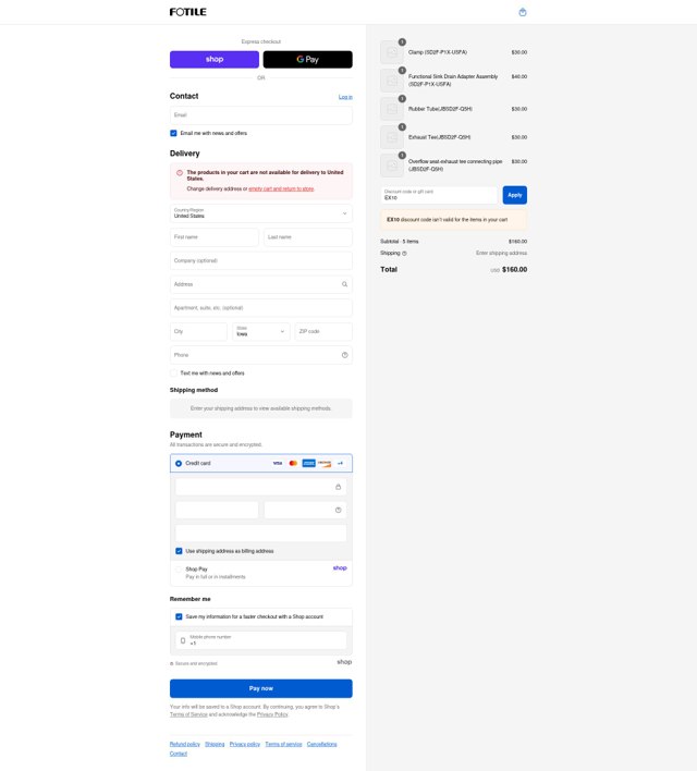 FOTILE checkout page showing FOTILE discount code box | Screenshot taken by SimplyCodes community member on Sep 2, 2025