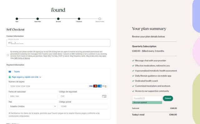 Found checkout page showing Found promo code box | Screenshot taken by SimplyCodes community member on Aug 15, 2025