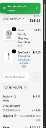 Fs-nolave coupon verification screenshot
