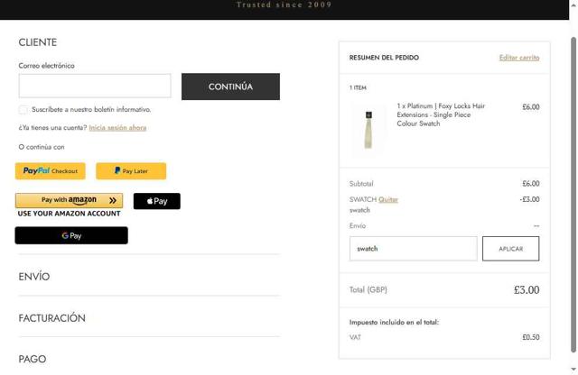 Foxy Locks checkout page showing Foxy Locks discount code box | Screenshot taken by SimplyCodes community member on Aug 3, 2025