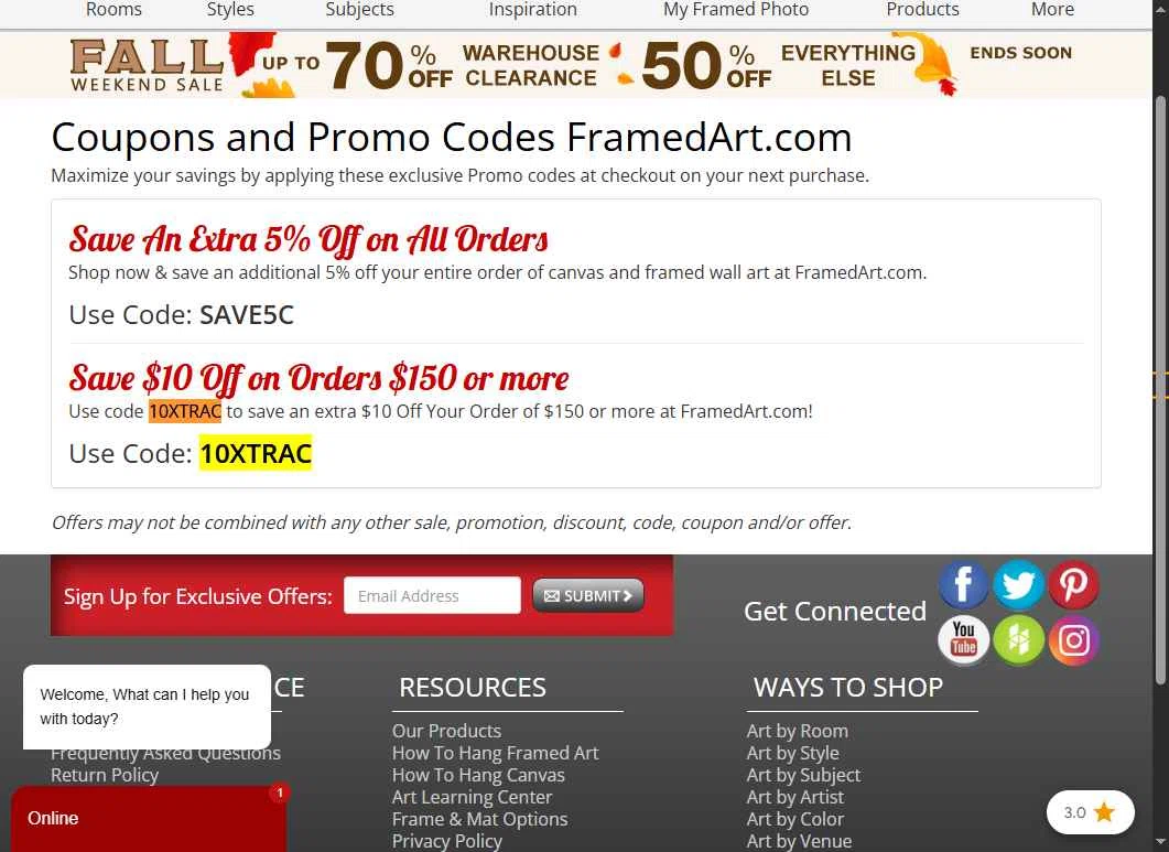 FramedArt.com checkout page showing FramedArt.com coupon code box | Screenshot taken by SimplyCodes community member on Sep 8, 2025