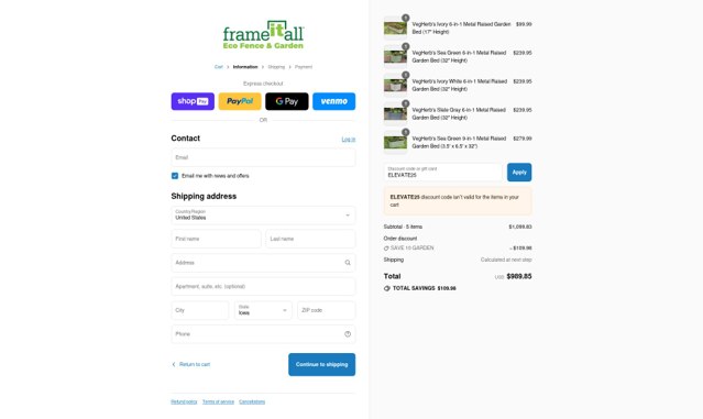 Frame It All checkout page showing Frame It All promo code box | Screenshot taken by SimplyCodes community member on Aug 19, 2025