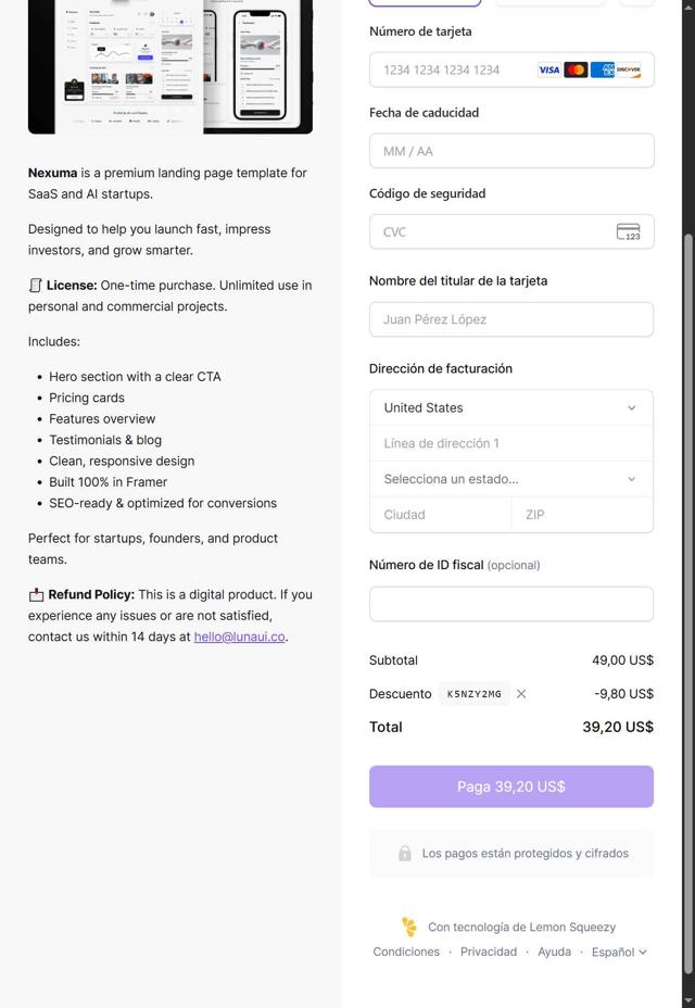 Framer checkout page showing Framer promo code box | Screenshot taken by SimplyCodes community member on Aug 29, 2025