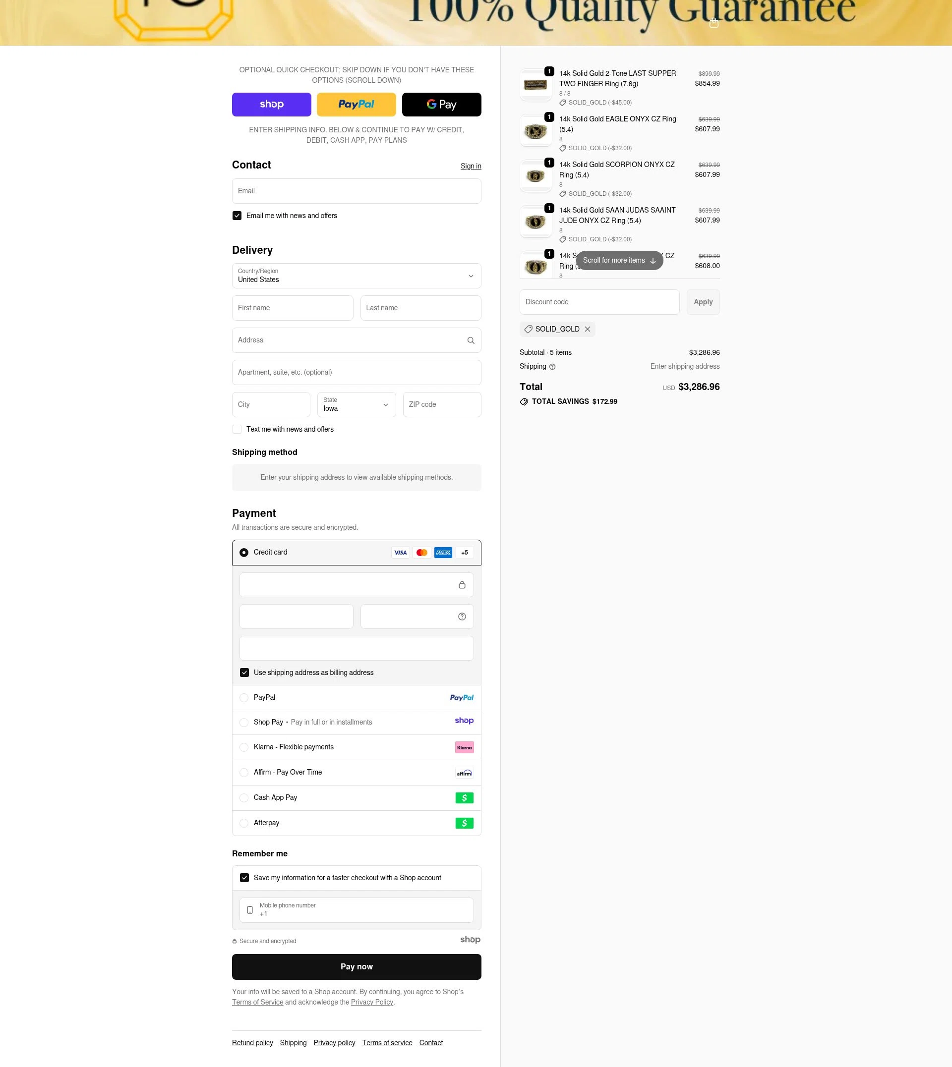 Fran & Co. Jewelry checkout page showing Fran & Co. Jewelry discount code box | Screenshot taken by SimplyCodes community member on Dec 2, 2025
