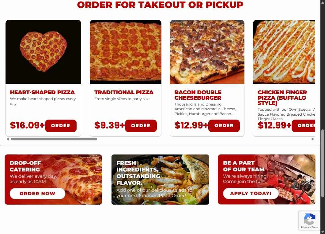 Franco's Pizza checkout page showing Franco's Pizza promo code box | Screenshot taken by SimplyCodes community member on Feb 3, 2026